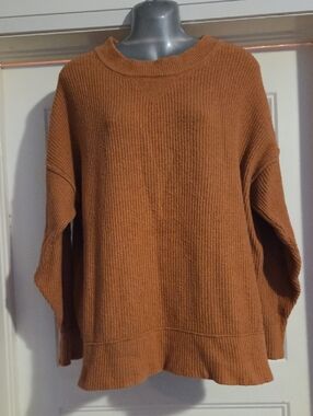 Aerie Cozy Oversized Rib-Knit Sweater - Rust